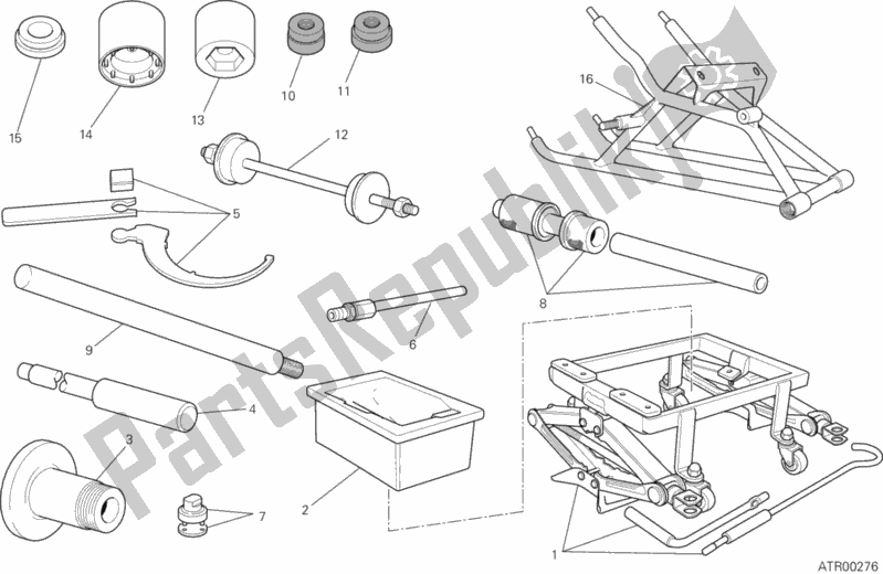 All parts for the Workshop Service Tools, Frame of the Ducati Superbike 1199 Panigale S USA 2012